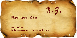 Nyerges Zia névjegykártya